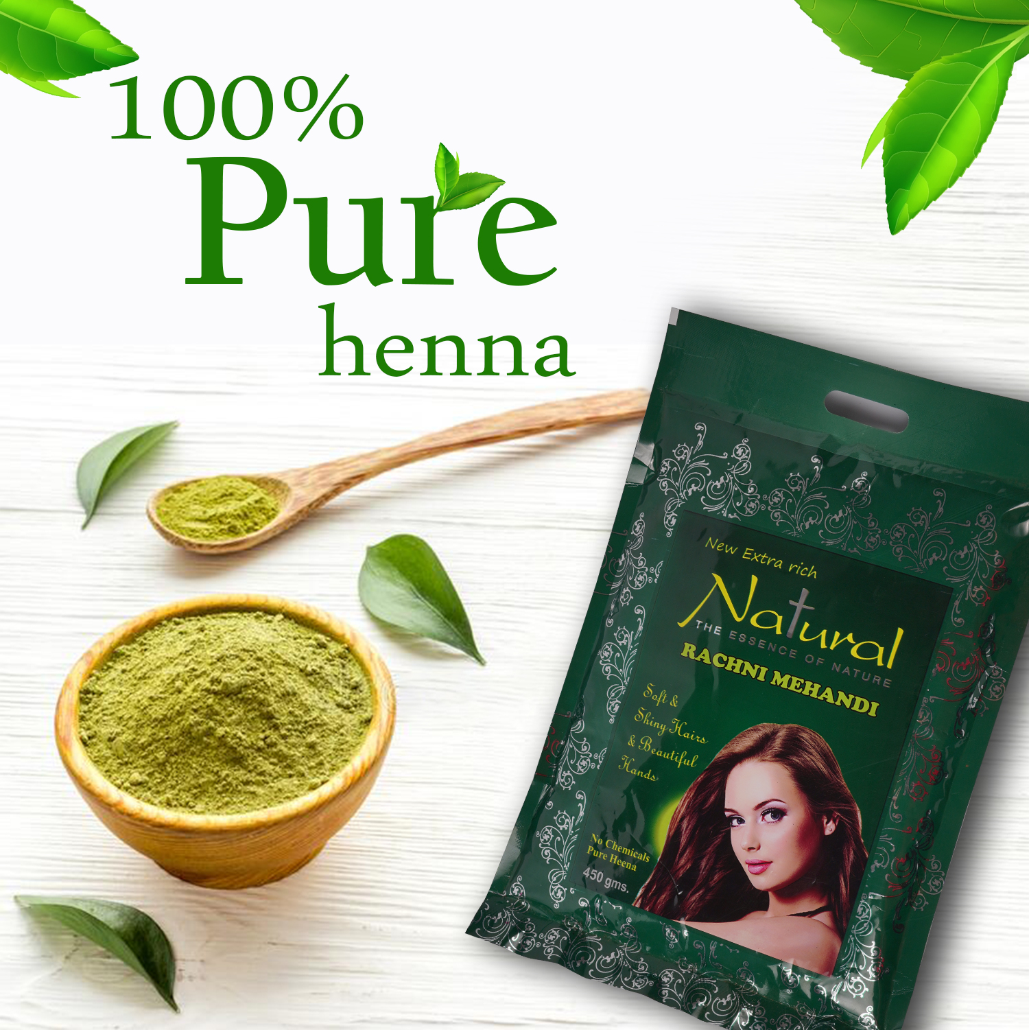 Natural Rachni Mehendi for Hair and Hands, Natural Conditioning, Anti-Dandruff Hair 450gm - Image 4