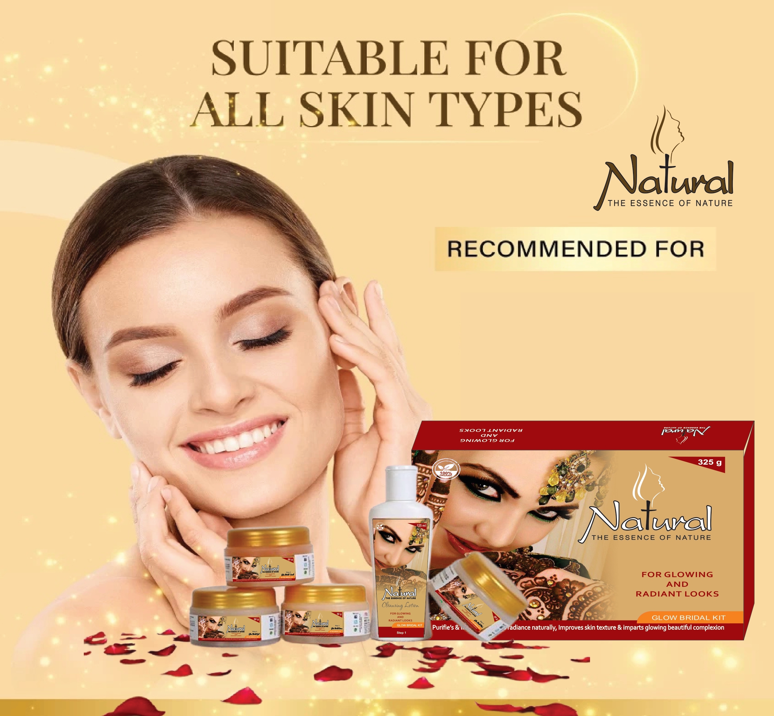 Natural Glow Bridal Facial Kit For Women's Instant Glow 325Gm - Image 7