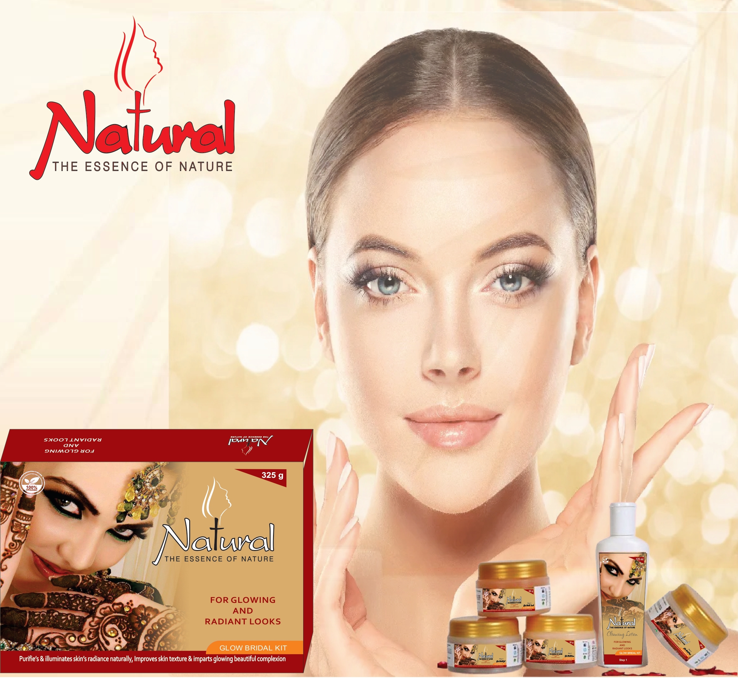 Natural Glow Bridal Facial Kit For Women's Instant Glow 325Gm - Image 6