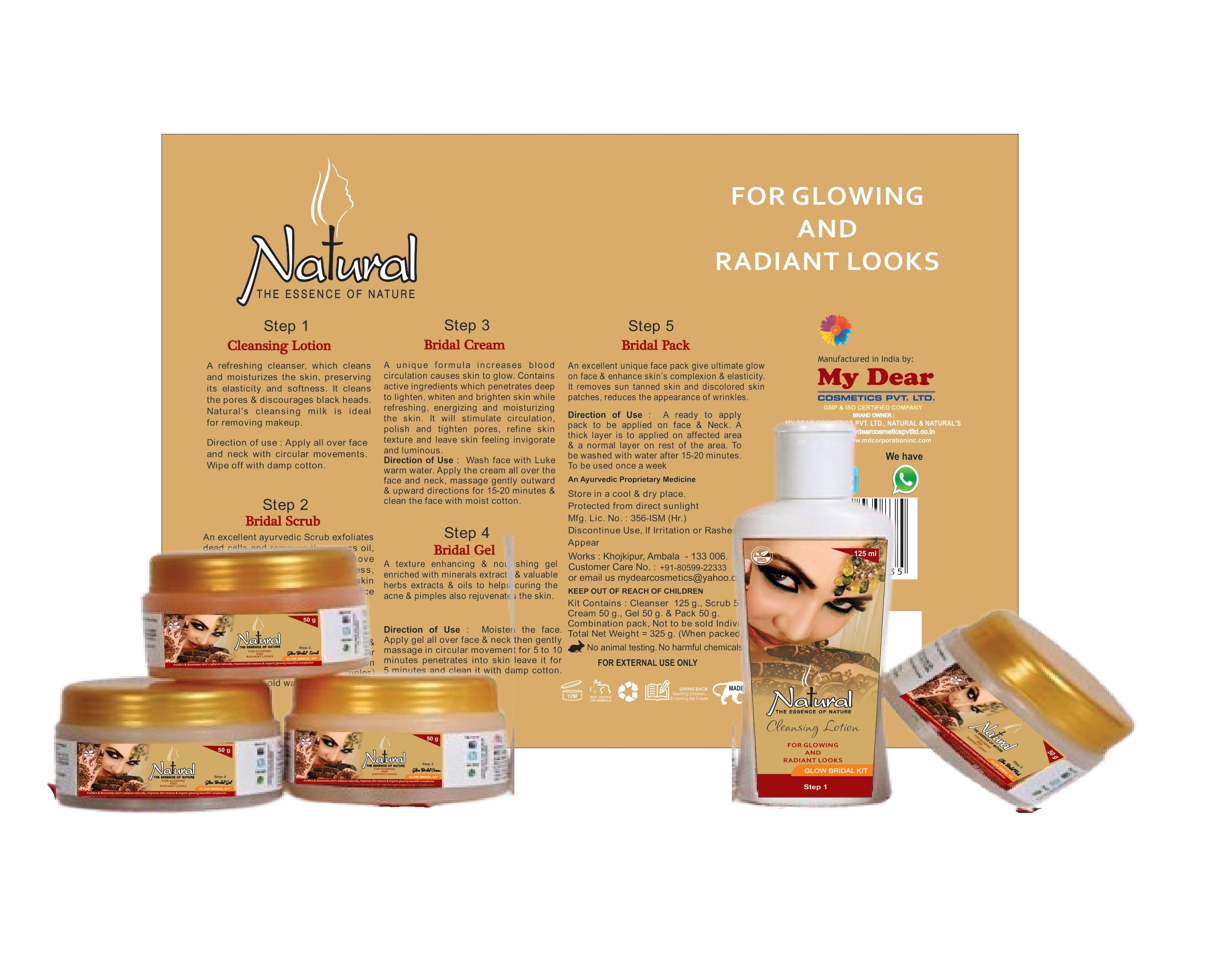 Natural Glow Bridal Facial Kit For Women's Instant Glow 325Gm - Image 4