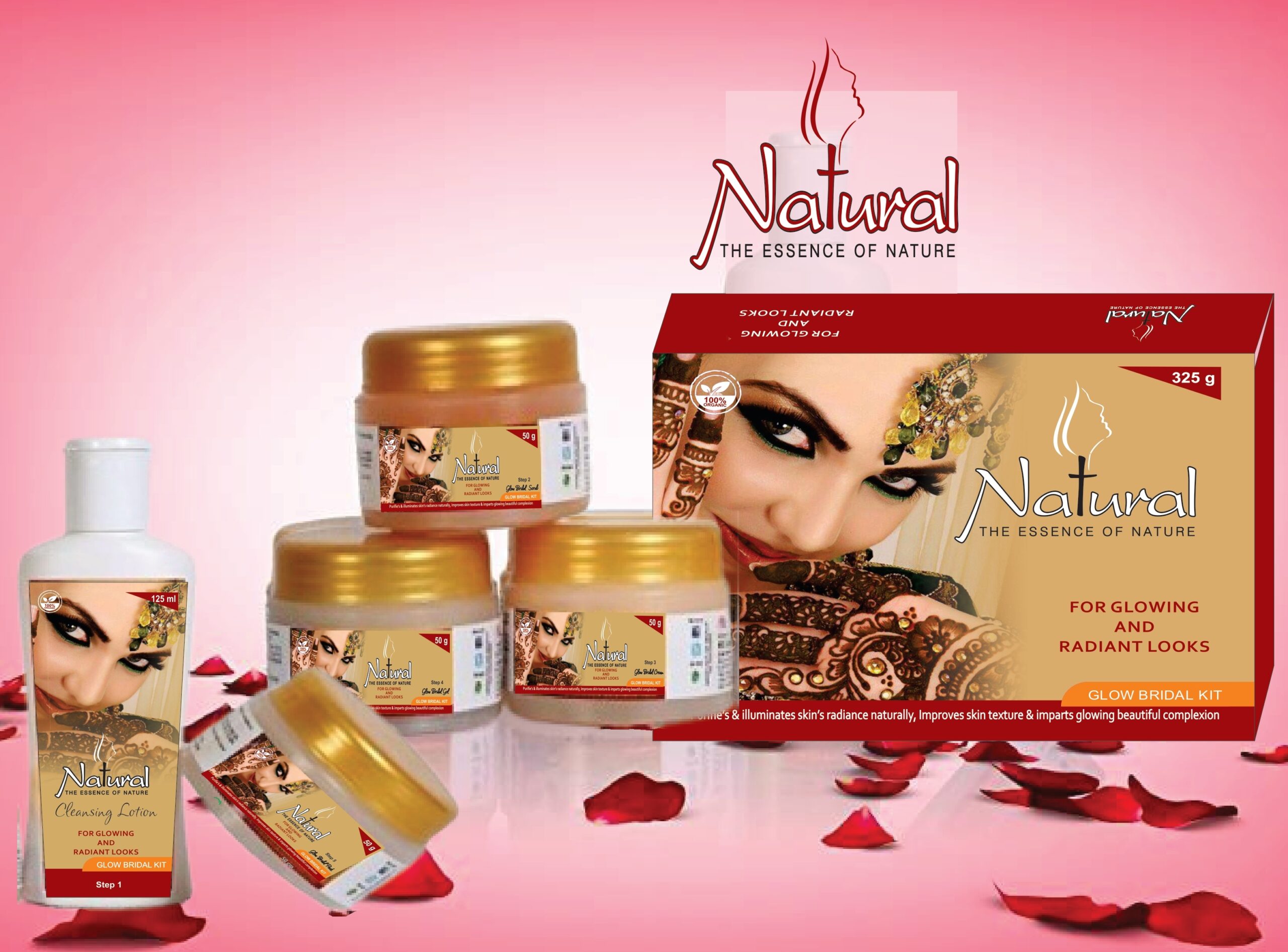 Natural Glow Bridal Facial Kit For Women's Instant Glow 325Gm - Image 3
