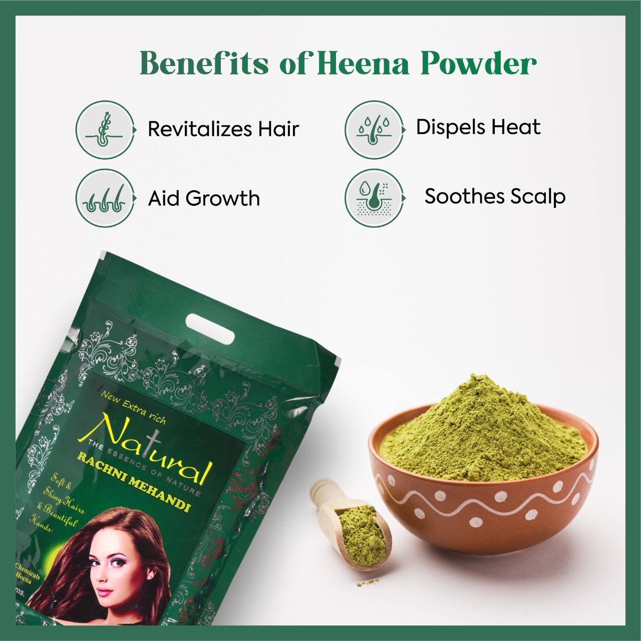 Natural Rachni Mehendi for Hair and Hands, Natural Conditioning, Anti-Dandruff Hair 450gm - Image 8